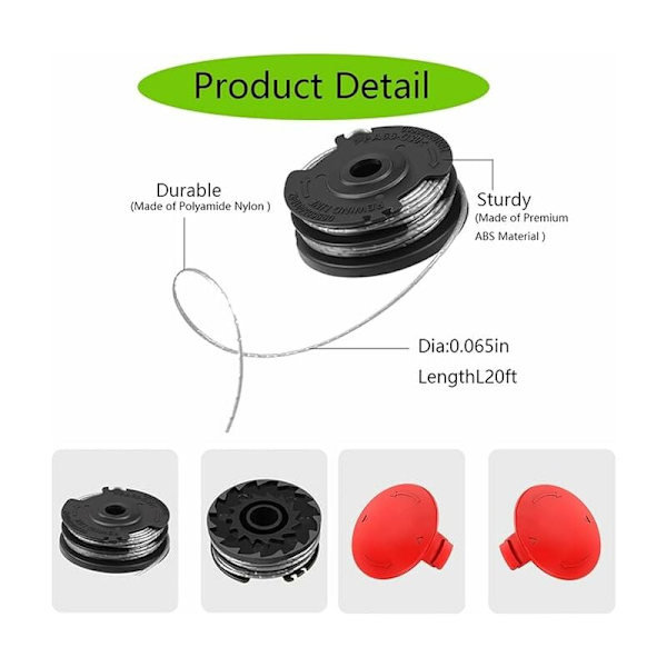Reservedeler til gressklippere, BOSCH-klippertilbehør, Ø1,65 mm 6,1 m reservedeler til modeller: ART 30-36 Ll, AdvancedGrassCut36, ART 24, A