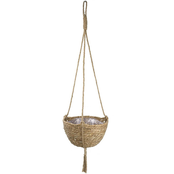 Hängande Rattan Korg Planter Rep Blomma Växt Dekorativ Kruka, Blommor, Inomhus Utomhus