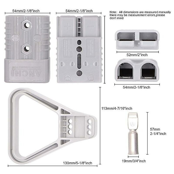 175a 600v Batterikontakt AWG 1/0 Snabbkoppling Batteri Modulära Strömkontakter