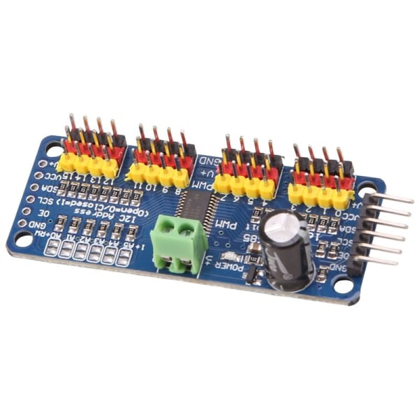 2 stk PCA9685 16-kanals 12-bit PWM servomotor driver I2C IIC-modul for Arduino Raspberry Pi Servo Shield-modul