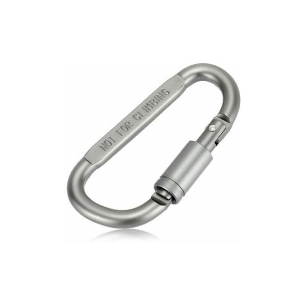 D-ring låsande karbinhake i aluminiumlegering, 9-pack, silver