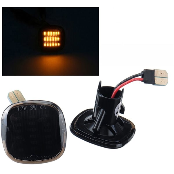 2 stk. LED-sidespejlsblinklys til bil, sidemarkør, signallampe til A3 A4 A8 Fabia SEAT, sort