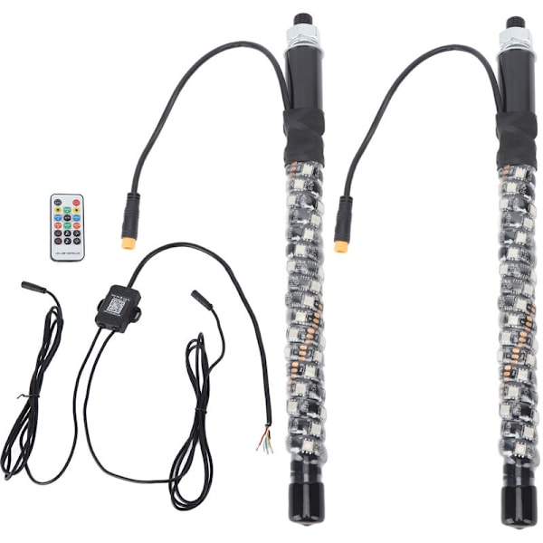 12-24V LED-pisk 1FT 20 Farger Vanntett IP67 Overbelastningsbeskyttelse Fjernkontroll Antenne Mast Pisk Lampe