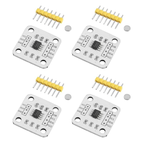 4 stk AS5600 magnetisk enkoder magnetisk induksjon vinkelmålingssensor modul 12Bit høy presisjon