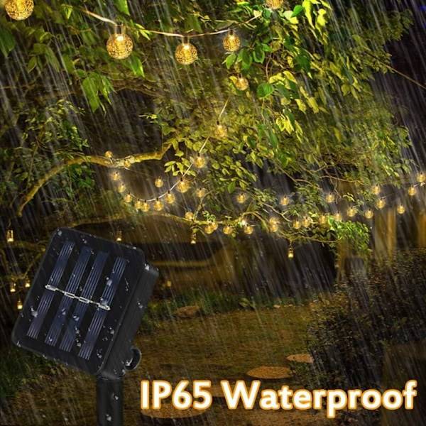 Udendørs Solcelledrevne Feelygter 12M 100 LED Varmt Hvid Feelygter med 8 Tilstande & Vandafvisende IP65 Dekorativ Lampe Ideel til Hjem, Have, Festival, Jul