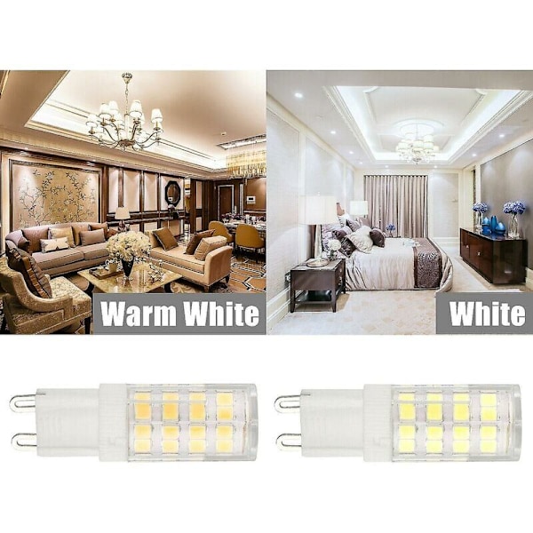 Set med 10 vita G9 LED-lampor