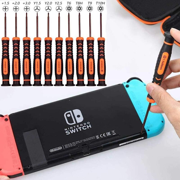 Profesjonelt Nintendo Switch skrutrekkerverktøysett 21 i 1 spillreparasjonssett med Triwing for Nintendo Switch Lite JoyCon 3DS DS NDS NES GBA Wii U Xb