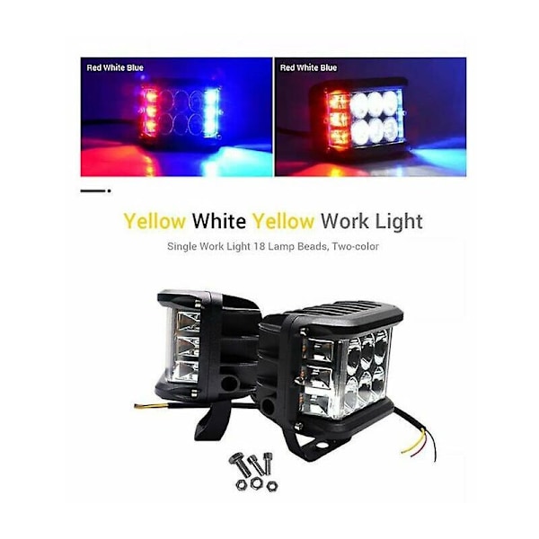 LED-frontlys 12v 24v, 2 stk 60W 10cm Flomlys Arbeidslys Lang rekkevidde LED-frontlys Motorsykkel Bil LED-lysstang LED-arbeidslys Arbeidslys for lastebil