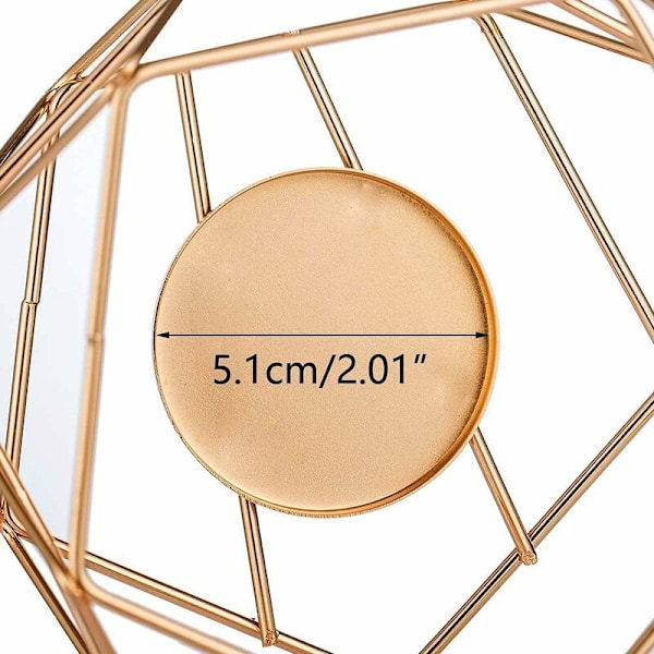 Gyllene ljusstake - Set med 2 bröllopsljusstakar mittpunkt för geometriska ljus Modern design för födelsedag Heminredning Metall -