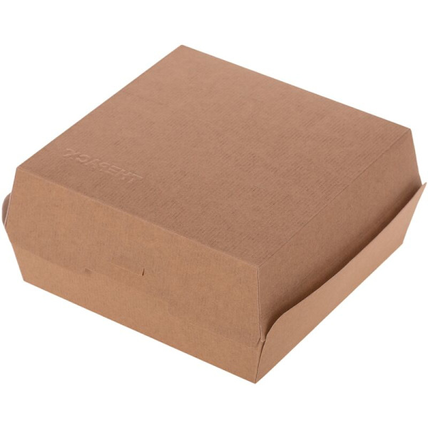 Hamburger-laatikot mukaan vietäväksi kierrätettävästä pahvista 50 kpl 17,6 x 16,8 x 7,8 cm luonnonvärinen