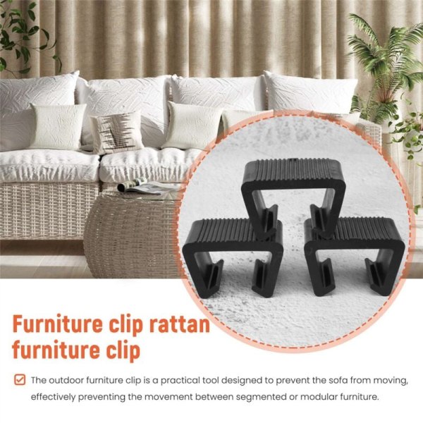 Rattan Møbelklemme Multifunktionel Flet Sofa Forbindelse Fastgørelse Udendørs Rattan Stol Klemme Holdbar Nem Installation A