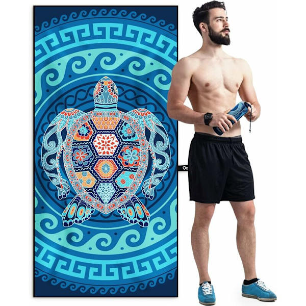 Ultralet Mikrofiber Strandhåndklæde, Hurtigtørrende, Absorberende Strandtæppe, til Fitness, Rejser, Strand, Svømning, 150x75cm