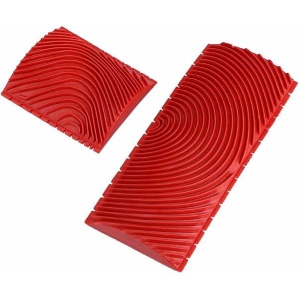 2-pack DIY M-formad gummiverktyg för väggmålning, träådring, kamdekorationskonst