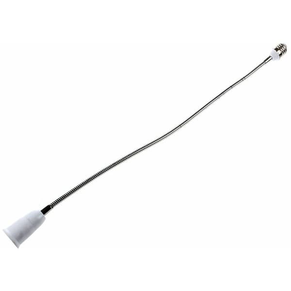 E27 Lamp Bulb Flexibel Förlängningsadapter Konverter (Vit, 60cm)