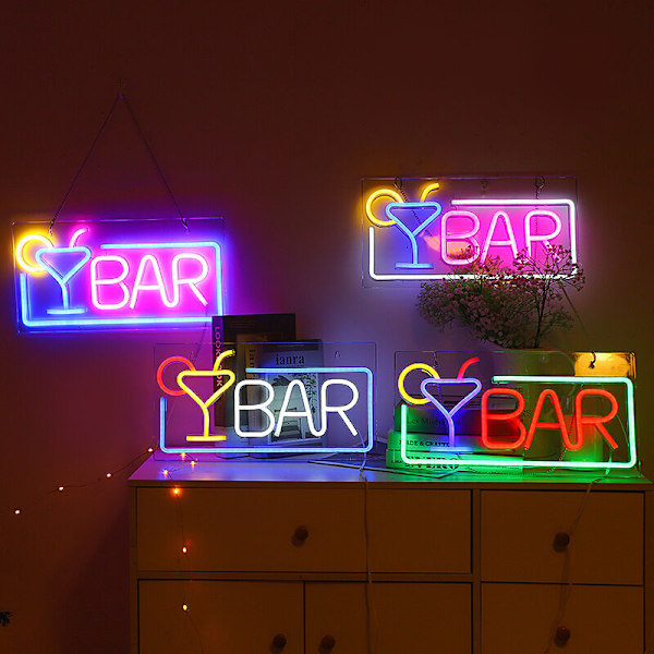 1st Neon LED Bar Neon Letter Väggkonst Ljusskylt Söt Neonlampa för Bar Klubb Fest Deko Present Fest Dekoration, 42*22cm