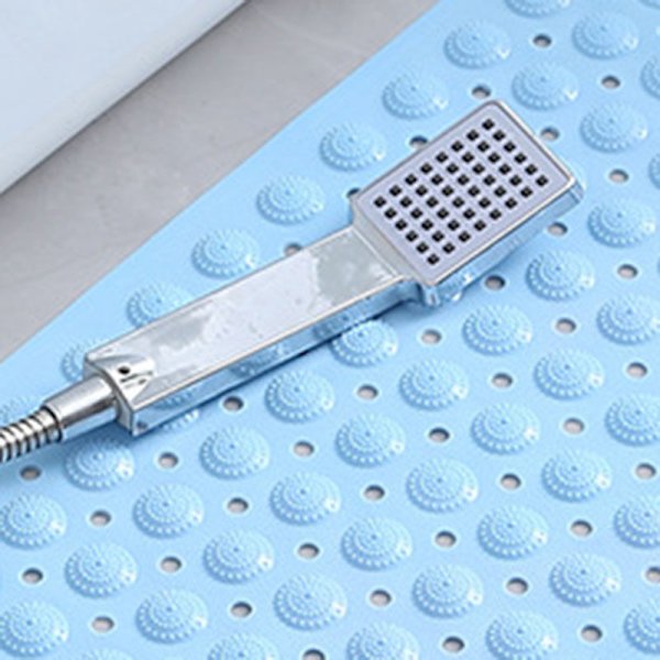 Brusebade måtte til badekar skridsikker sugekop bademåtte PVC bademåtte til hjem himmelblå 35 X 70cm/13.8 X 27.6inch