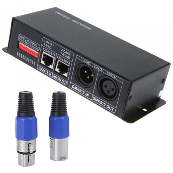 LED-kontroller DC 12V-24V 3-kanals DMX-dekoder för RGB LED-remsa 5050 3528