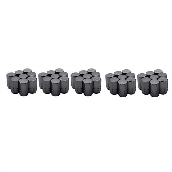80 st däckventilskaftlock hjulskydd dammtät däcklock för bil, titan grå hexagonal form
