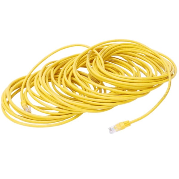 RJ45 Ethernet Cat5 LAN-patchkabel, nettverkskabel, gul, 1 stk 20M