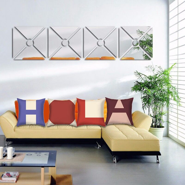 4 kappaletta 45X45Cm Abstrakti Pohjoismainen Englanninkielinen Kirjainpainettu Tyynyliina Makuuhuoneeseen ja Toimistoon