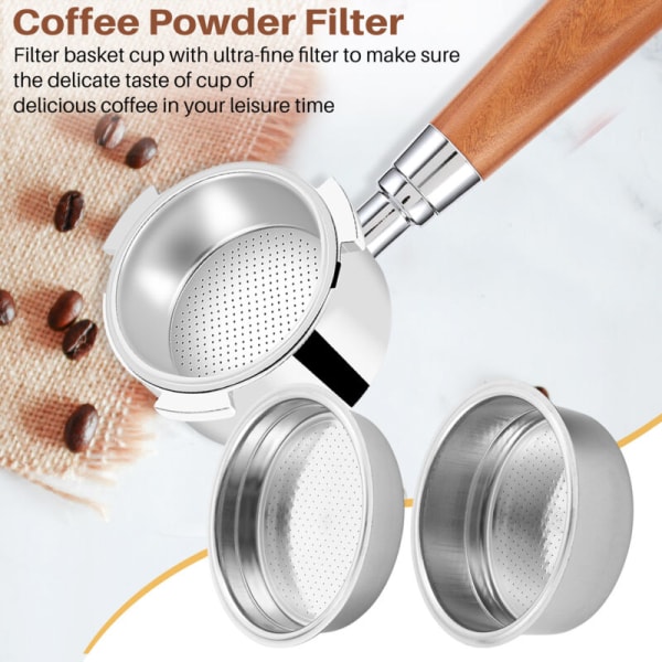 2 stk 51 mm rustfritt stål kaffemaskiner trykkfilterkurv bunnløs pulverfilterholder