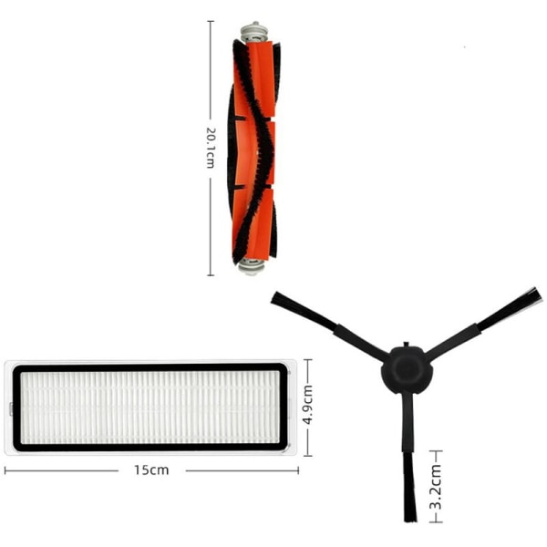 Vaihda Mi Robot Vacuum Cleaner Mop 2 -varaosat Ultra Cleaner -pääsivun sivuharjasuodatinpölyliina STYTJ05ZHM