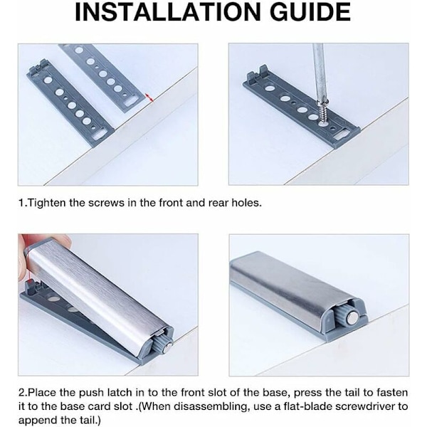 Tryck för att öppna skåpdörr, för skåp Tryck för att öppna system Låda Dämpare, Metall Magnetisk Spärr Tryck Öppna Tryck Skåp Magnetisk Stängning (10 stycken)