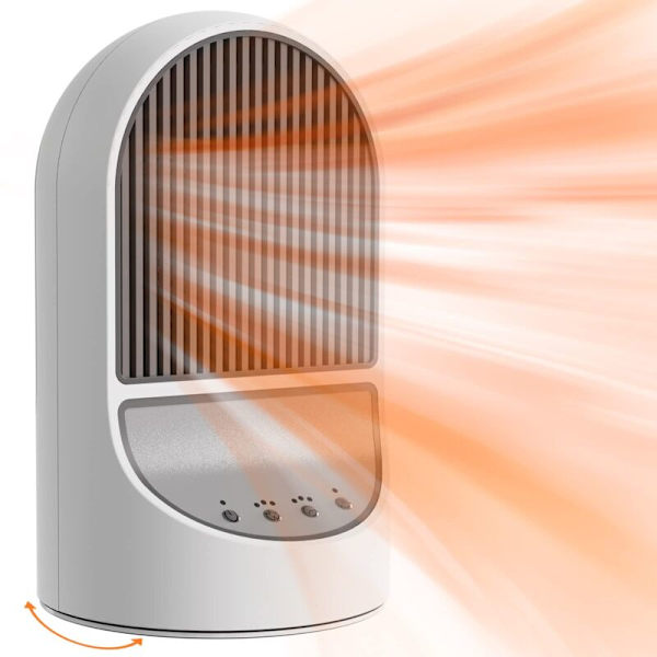 1200W Fläktvärmare, PTC Keramisk Tyst Energieffektiv Fläktvärmare med Timer, Överhettningsskydd och Omkastningsskydd, för Kontor, Vardagsrum