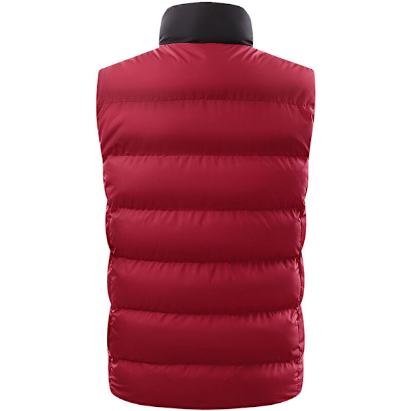 15 Zoner Opvarmet Vest, Dobbelt Kontrol Vinter Opvarmet Vest, USB Elektrisk Opvarmet Vestjakke, Power Bank Medfølger Ikke, Sort og Rød M