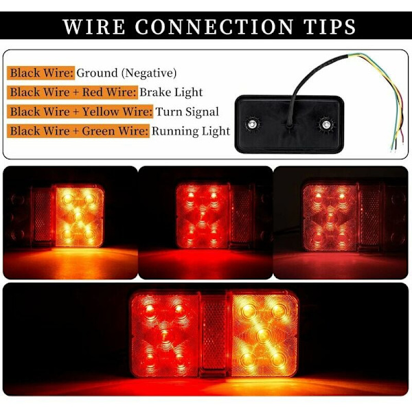 6 stk LED Baglygter Multifunktionelle LED Trailer Lygter 12V Vandtæt Parkeringsposition Blinklys til Lastbil Trailer Caravan Traktor