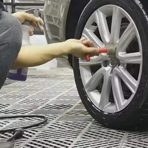 Biltvask innebygd dekk skrue hjulmutter børste hjul rengjøringsverktøy med 3 ekstra svamper