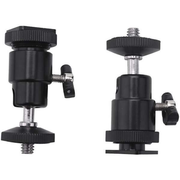 Mini-pallopää [4 kpl] 360 asteen 1/4 tuuman pallopään liitäntäportin sovittimella, mikro-pallopää ja kääntö DSLR-kameralle, videokameralle, salamalampulle, valolle