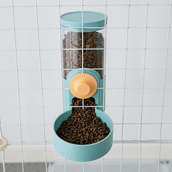 Hängande kattmatskål Automatisk matare Hundmatare Hängande kattdispenser Burdispenser Husdjur Blå Mat