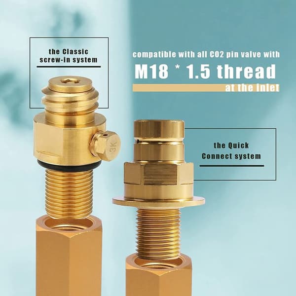 8 mm:n CO2-sovitin ja M18X1.5-urosliitin suora sovitin 8 mm:iin soodakoneen CO2-pullon liitäntään