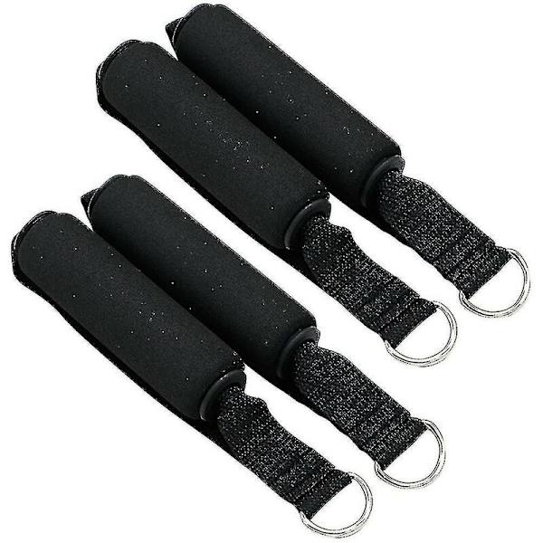 4 st enkla handtag med karbinhakar Pull Up Grip träningshandtag för motståndsbandsträning Styrketräning (svart)