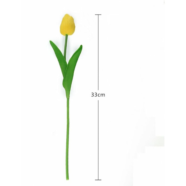 Buket med 10 smukke kunstige tulipaner lavet af realistisk PU med stilk