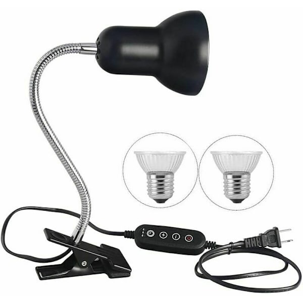 LED UVA UVB Pærer, Reptil Lampe Opvarmning Landskildpadde Lampe med Lang Base til Reptiler og Padder [Energiklasse A +] Bordlampe