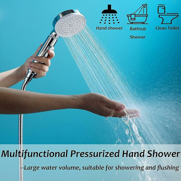 Højtryks Bruseshower, 3-Jets Bruseshower, Kalkbeskyttende Bruseshower, Håndbruser med Afbryder, Vandbesparende Bruseshower, Universal Badeværelsesbruser