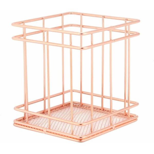 Förvaringskorg i roséguld (S-rektangulär)