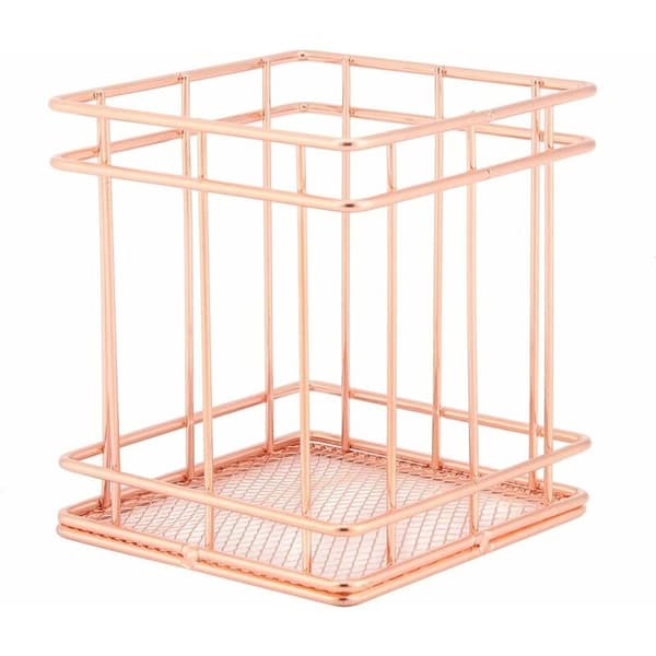 Rose Gold Jern Opbevaringskurv (S-rektangulær)-