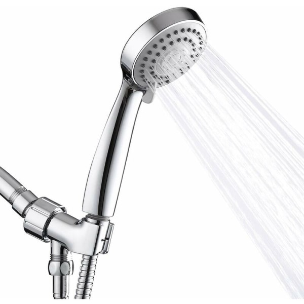 Håndholdt dusj, dusjhode med tre funksjoner, med ett dusjhode og med en justerbar brakettslange, holdbar og stilig