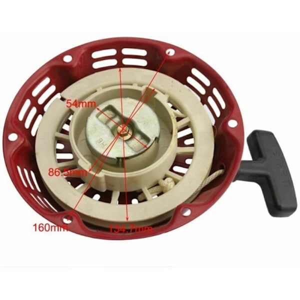 Tilbagekoblingstarter til Honda GX120 GX160 GX200 4HP 5.5HP 6.5HP Motor, Superma, Rød