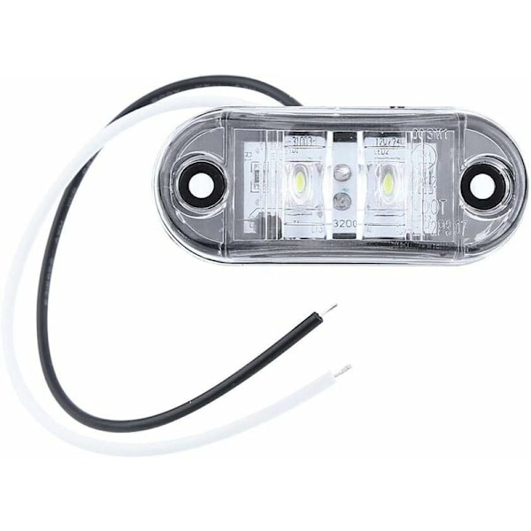 Gummibelagt Sidemarkerlys 4X 2 LED Trailer Caravan Sidemarkerlys Vandtæt Positionslys 12V 24V til Bil Auto Lastbil (Hvid)trailer clearance