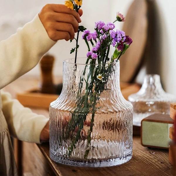 Nordisk glasblomvas Blomkruka Behållare Heminredning Kreativ transparent hydroponisk vas Bröllopsbordsdekoration - D