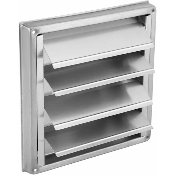 100mm Ventilationsgitter i stål, Udvendig udluftningsgitter med rustfrie klapper