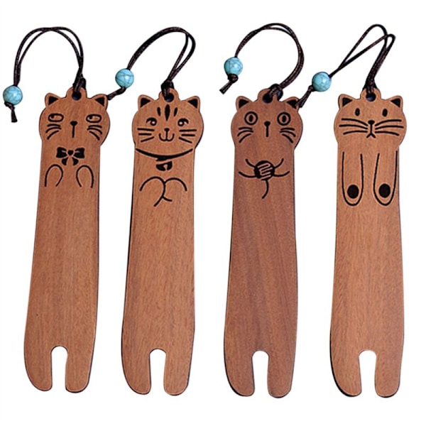 4Pcs Bookmarks, Funny Book Markers for Book Lovers, Wooden Book Marker Gifts for Readers Lovers