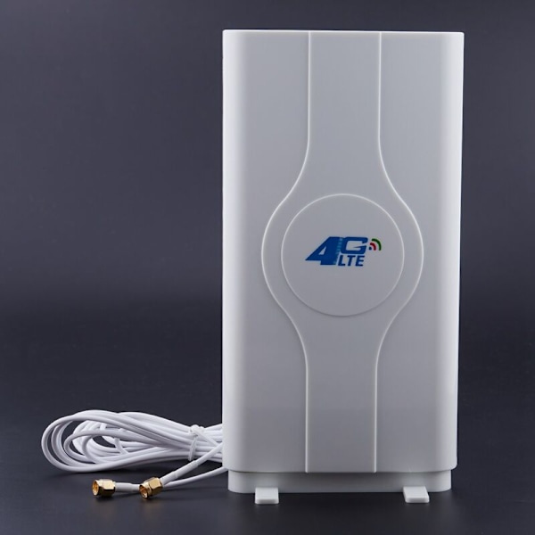 Lte-antenne 700-2600mhz 88dbi 3g 4g mobilantenne hannkontaktforsterker Mimo+ panelantenne 2 meter (2x SMA-hann)