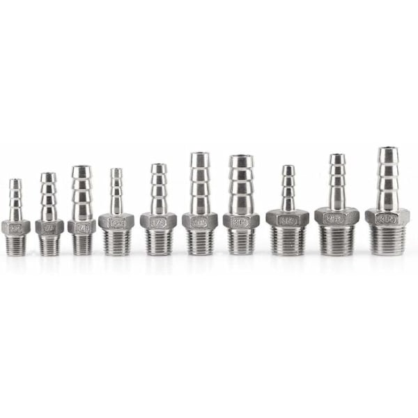 1 stk Connexteur pigg-rørkobling til gjengeadapter dfe rustfritt stål rørstengel SS304 1/8 \" 3/4\" (1/2  19mm)