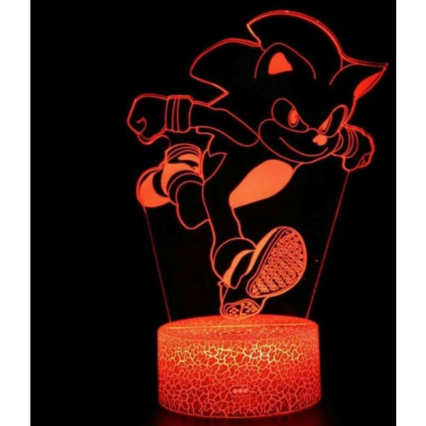 Sonic the Hedgehog 3D bordslampa LED nattläslampa Present för barn USB DE