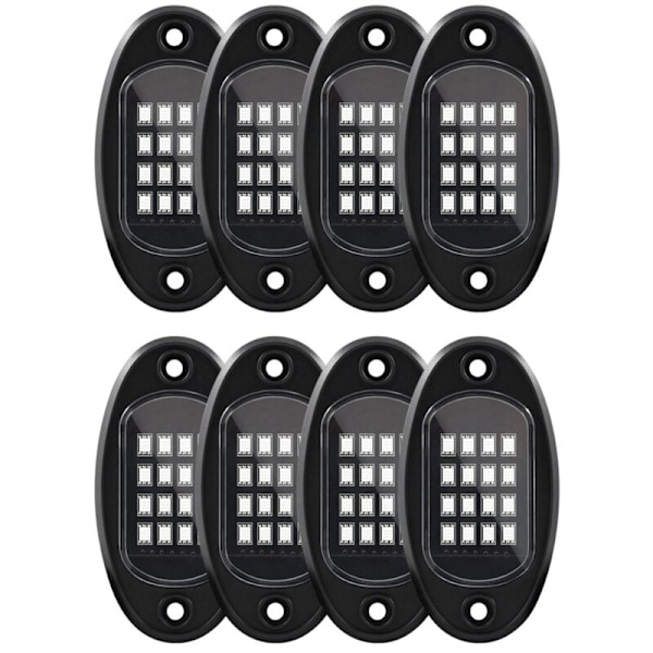 8 RGB Pods LED Lys Sæt Underglow Multi-Farve Kapsel med Bluetooth App Kontrol til Lastbil Crossmotor UTV SUV